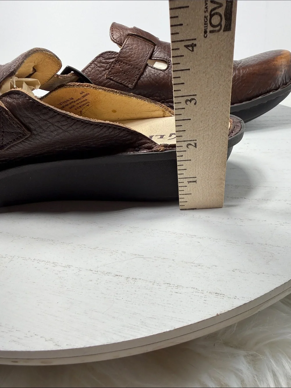 PG Lite Men's Brown Leather Slip-On Clog with Buckle